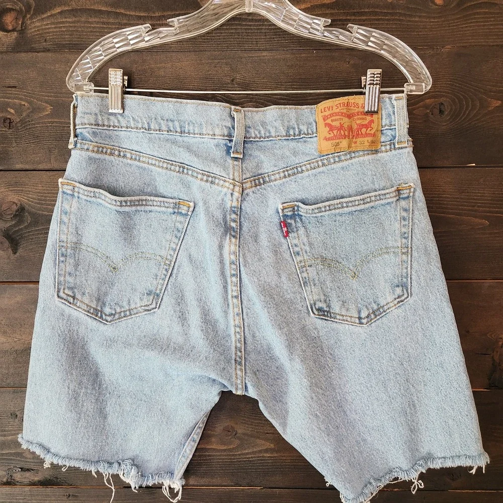 Vintage Levis 505 Jorts‎ Shorts Mens 32 Blue Light Wash Relaxed Fit Y2K Retro
